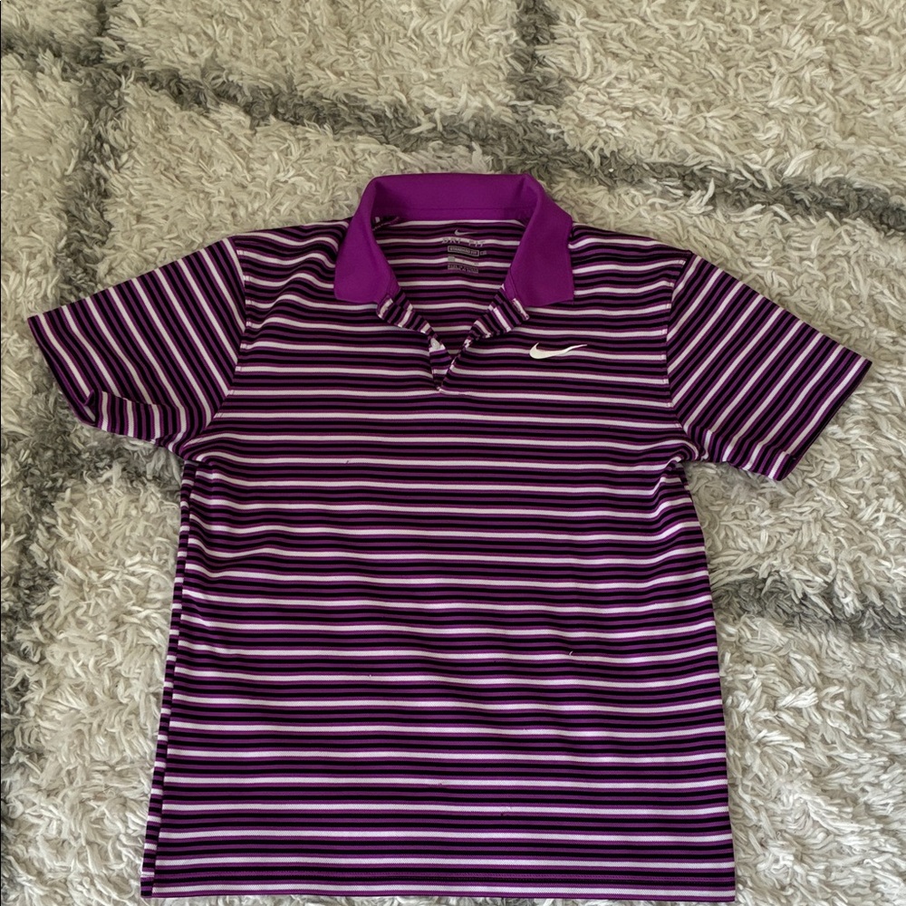 Nike Purple Striped Men's Polo Shirt